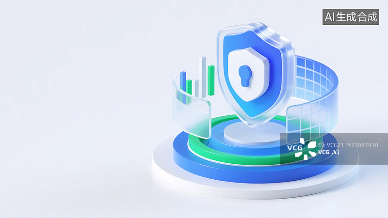 【AI数字艺术】数字盾牌安全守护图片素材