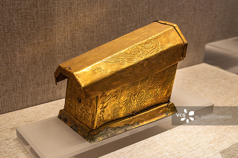 金棺，北宋，南阳邓州市福胜寺塔地宫出土，河南博物院展出图片素材