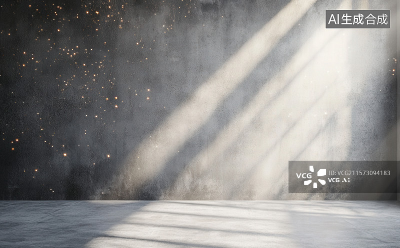 【AI数字艺术】一束光照射进现代建筑和空旷的广场图片素材