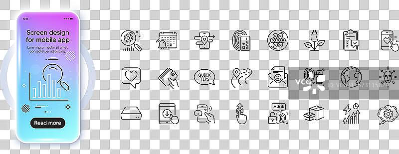 向下滚动、向上滑动和微笑的线条图标用于网页图片素材