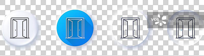 开门线条图标 入口 门口标志 线条图片素材