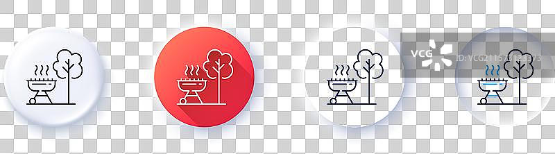 烧烤炉线条图标，用于烹饪食物图片素材