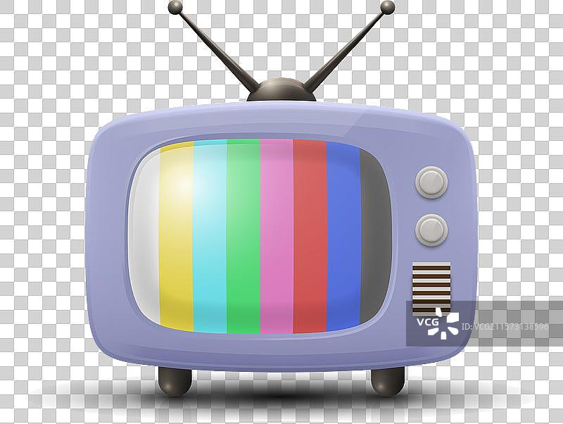 复古紫色电视机图标图片素材