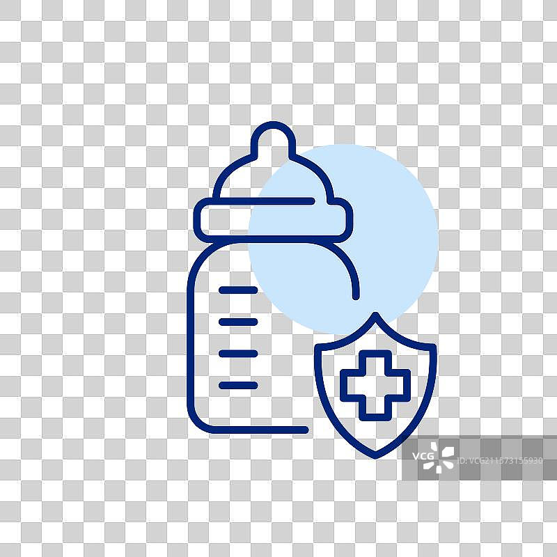 带有医疗十字标志的婴儿奶瓶保护罩图片素材