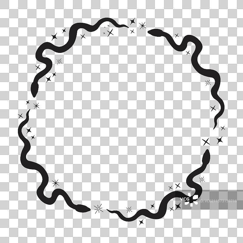 天蛇圆形框架的神秘图案图片素材