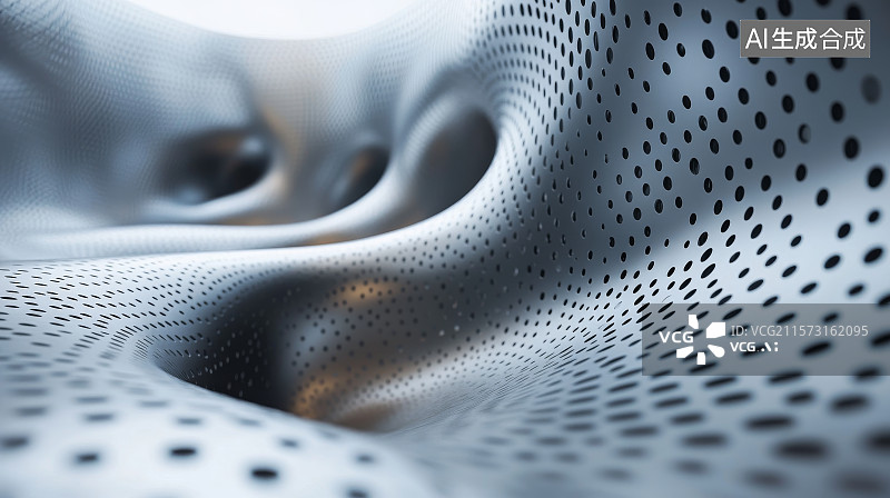【AI数字艺术】金属表面的穿孔纹理图片素材