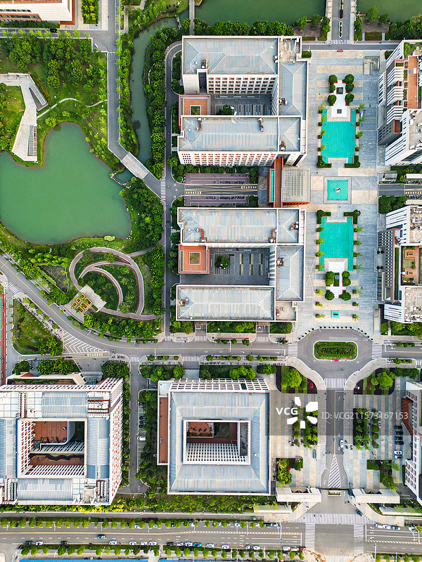 航拍中国地质大学（武汉）未来城校区 双一流211高校图片素材