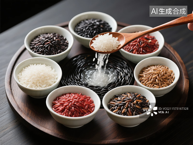 【AI数字艺术】不同种类的大米展示图片素材