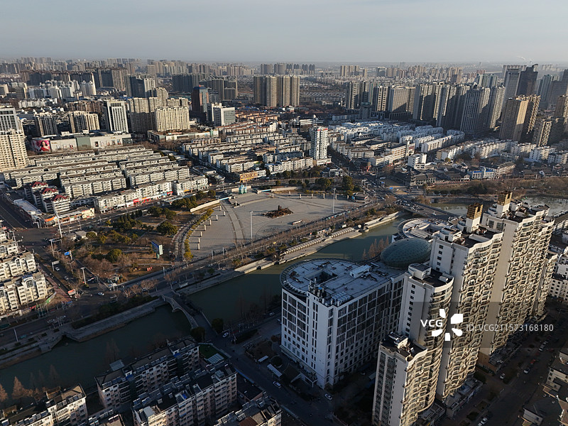 江苏淮安：城市风光航拍图片素材