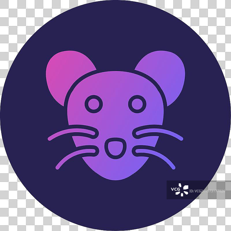 老鼠图形圆形渐变图标图片素材