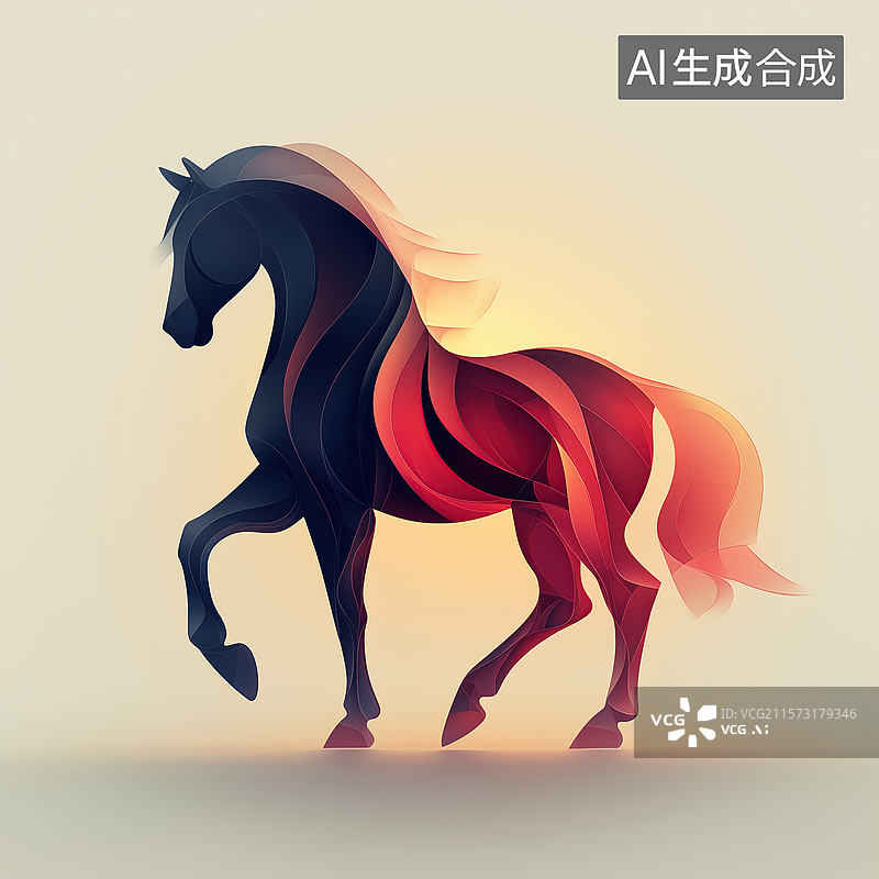 【AI数字艺术】马匹的艺术插画图片素材