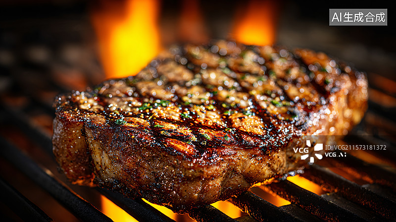 【AI数字艺术】滋滋冒油的烤牛排图片素材