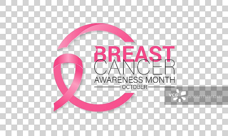 乳腺癌意识粉色丝带横幅模板图片素材