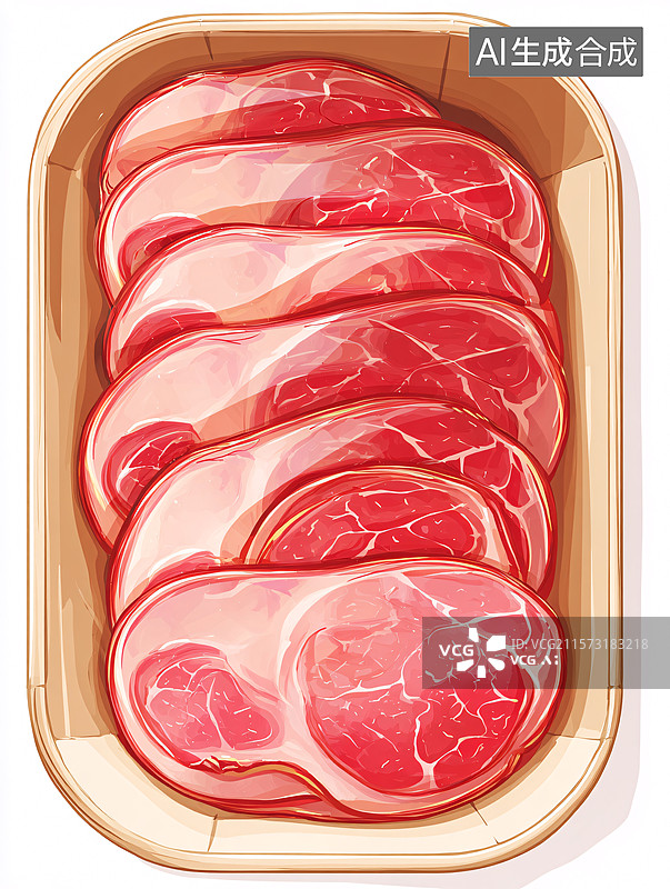 【AI数字艺术】一盒火腿肉片图片素材