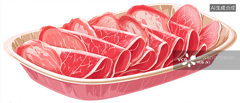 【AI数字艺术】一盒火腿肉片图片素材