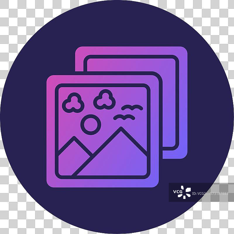 照片图标的渐变圆形符号图片素材