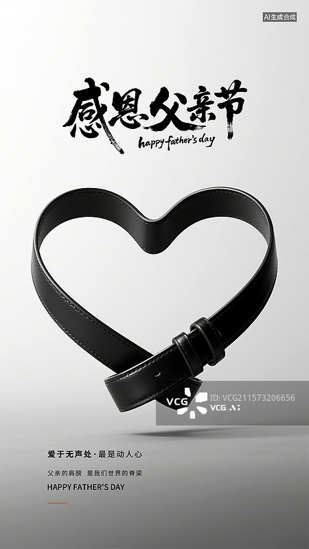 【AI数字艺术】简约黑灰色系好寓意书法毛笔字父亲节海报设计图片素材
