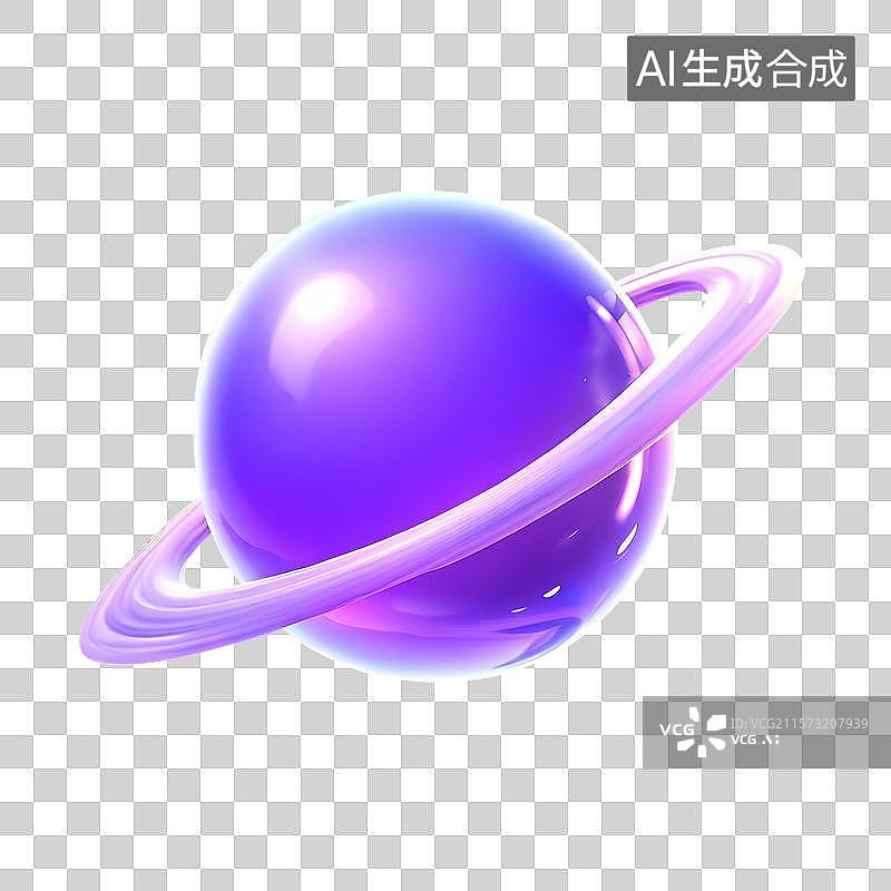 【AI数字艺术】3D渲染，一颗紫色星球，行星，球体，宇宙天体科学免抠元素图片素材