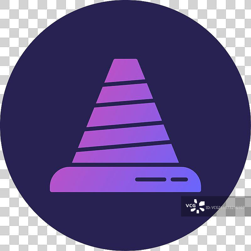 交通锥图标圆形渐变设计图片素材