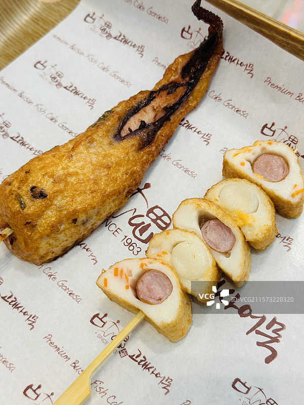 首尔仁川机场特色美食鱼饼图片素材