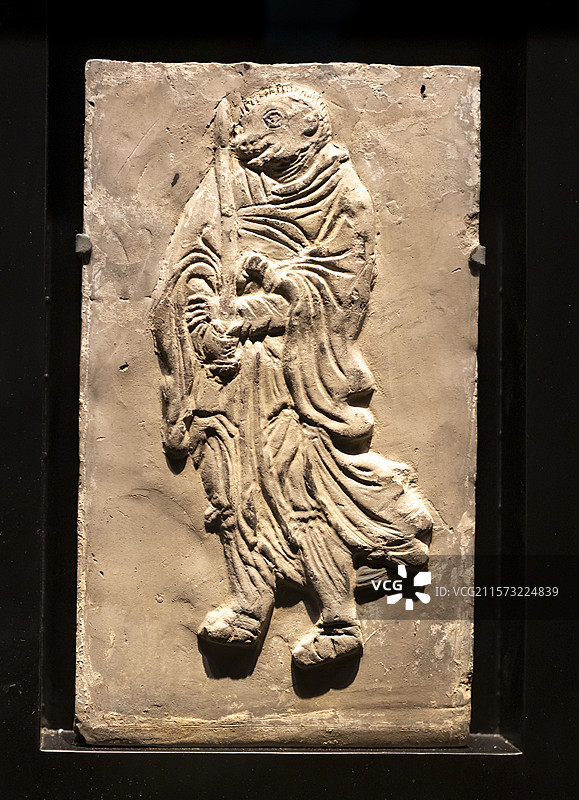 十二生肖砖雕 申猴 遂川县枚江公社北宋政和四年（1114年）郭知章墓 江西省博物馆图片素材