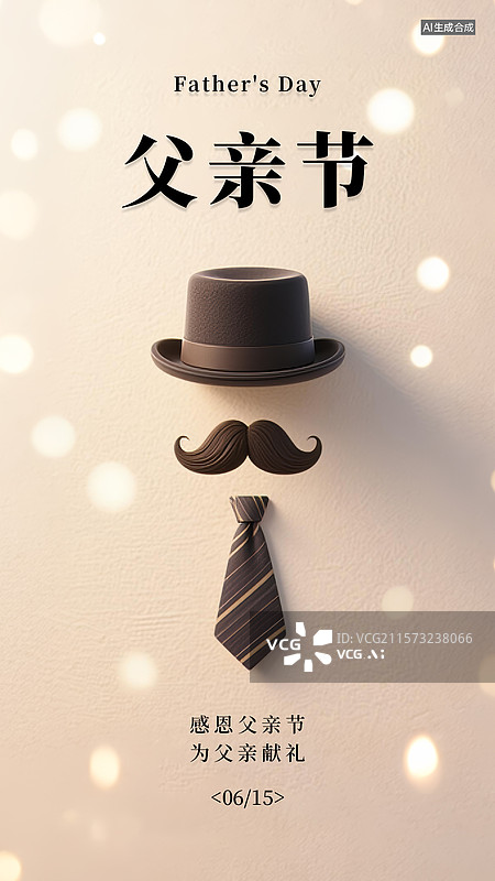 【AI数字艺术】简约父亲节创意父亲形象海报图片素材