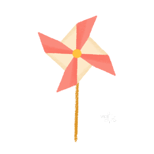 手绘简约风彩色小风车图片素材