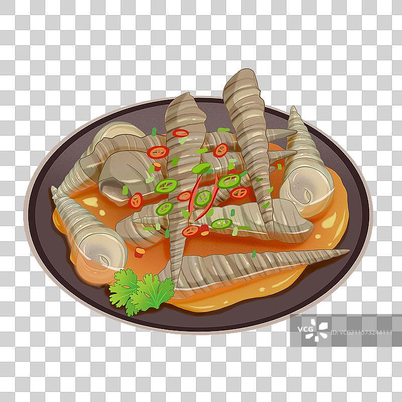 辣炒钉螺插画图片素材