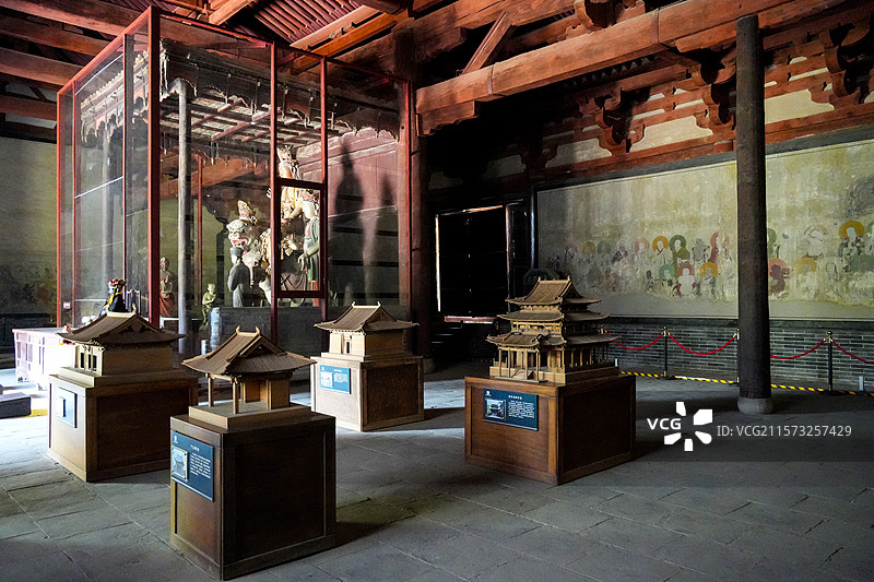 山西省忻州市五台县佛光寺，文殊殿图片素材