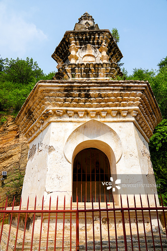 山西省忻州市五台县，佛光寺祖师塔图片素材