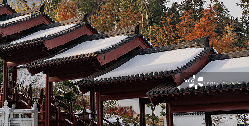 南京牛首山佛顶寺冬季景色图片素材