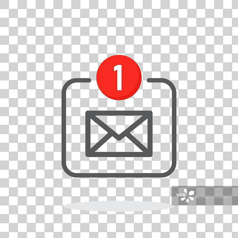 平面风格的新的消息图标，表示收件箱中的新消息图片素材