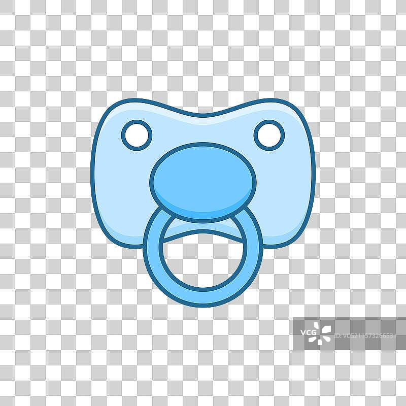 平面风格的婴儿安抚奶嘴图标图片素材