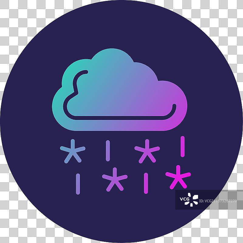 雨夹雪图标圆形渐变设计图片素材