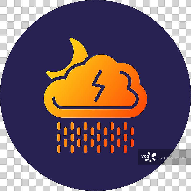 倾盆大雨图标圆形渐变设计图片素材