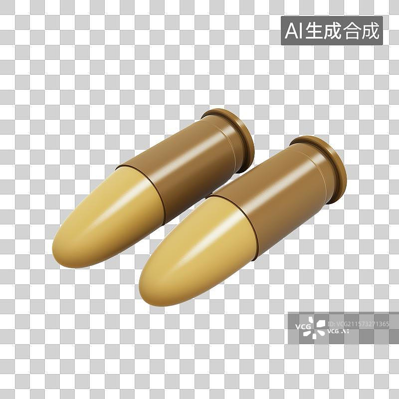 【AI数字艺术】3D三维子弹军事装备弹药图片素材