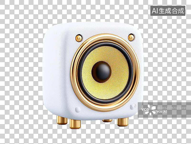 【AI数字艺术】【免抠png素材】一个可爱的卡通音箱图片素材