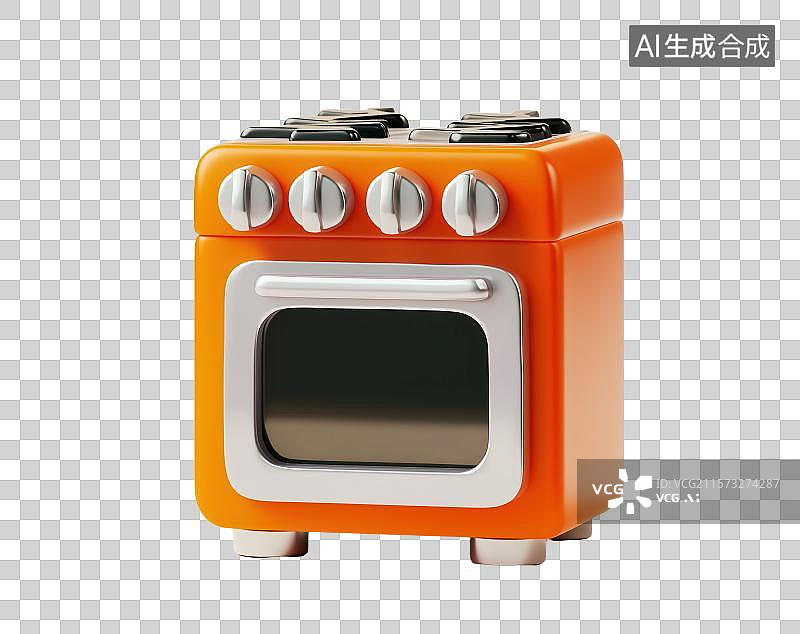 【AI数字艺术】3D三维现代家庭厨房柜台内置电烤箱图片素材