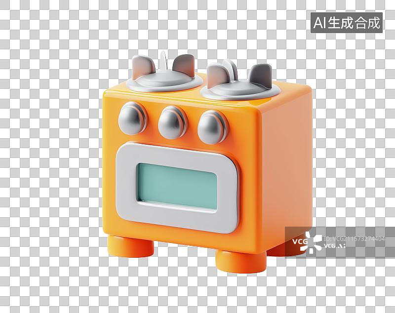 【AI数字艺术】3D三维现代家庭厨房柜台内置电烤箱图片素材