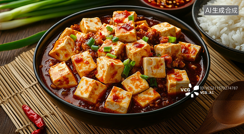 【AI数字艺术】麻婆豆腐美味佳肴图片素材