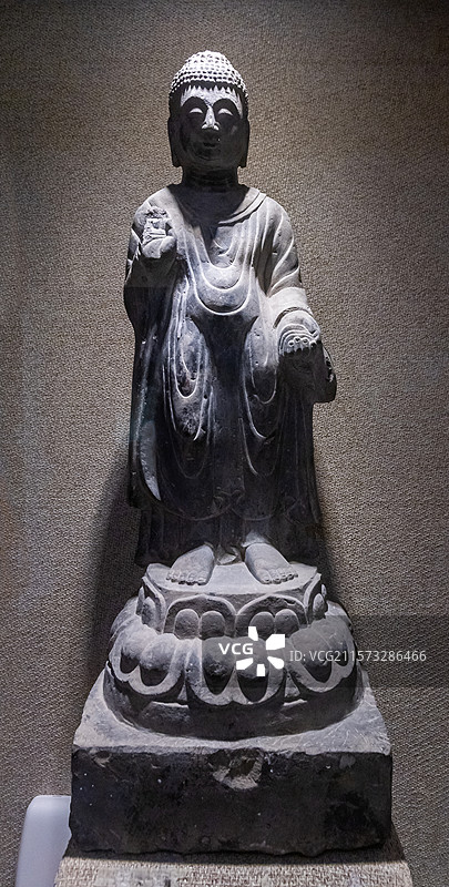 陕西省西安市博物馆佛像北周557-581年西安市未央区出土图片素材