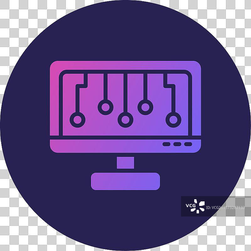 监视器图标，圆形渐变设计图片素材
