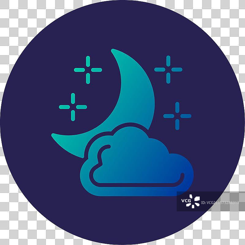 半月符号圆形渐变图标图片素材