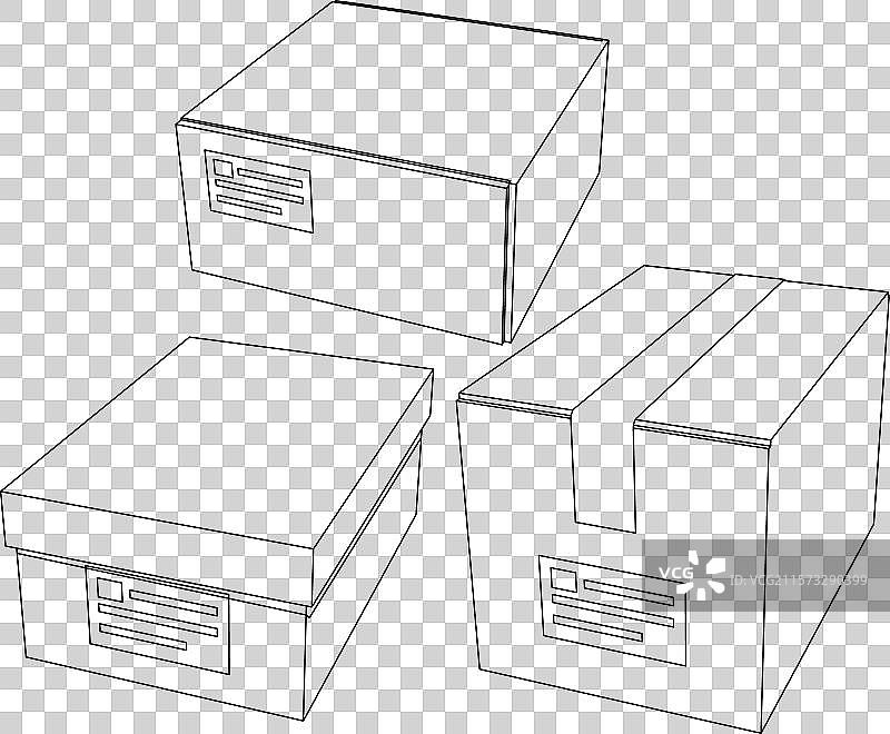 纸箱套装用于配送和存储图片素材