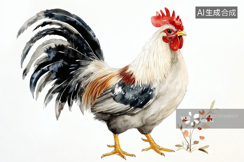【AI数字艺术】威武的大公鸡，红色的鸡冠图片素材