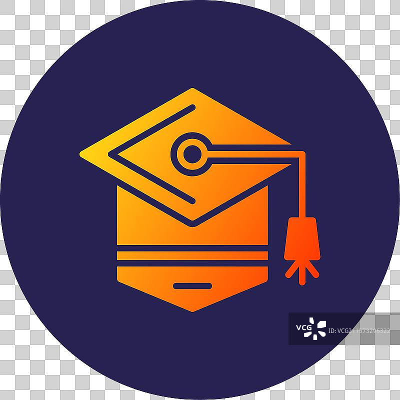 学位帽图标圆形渐变设计图片素材