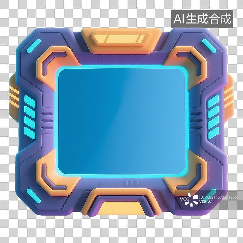 【AI数字艺术】赛博朋克粘土风未来派卡通框架图片素材