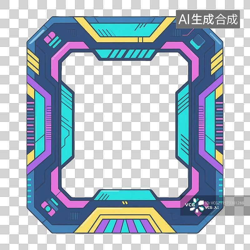 【AI数字艺术】赛博朋克粘土风未来派卡通框架图片素材