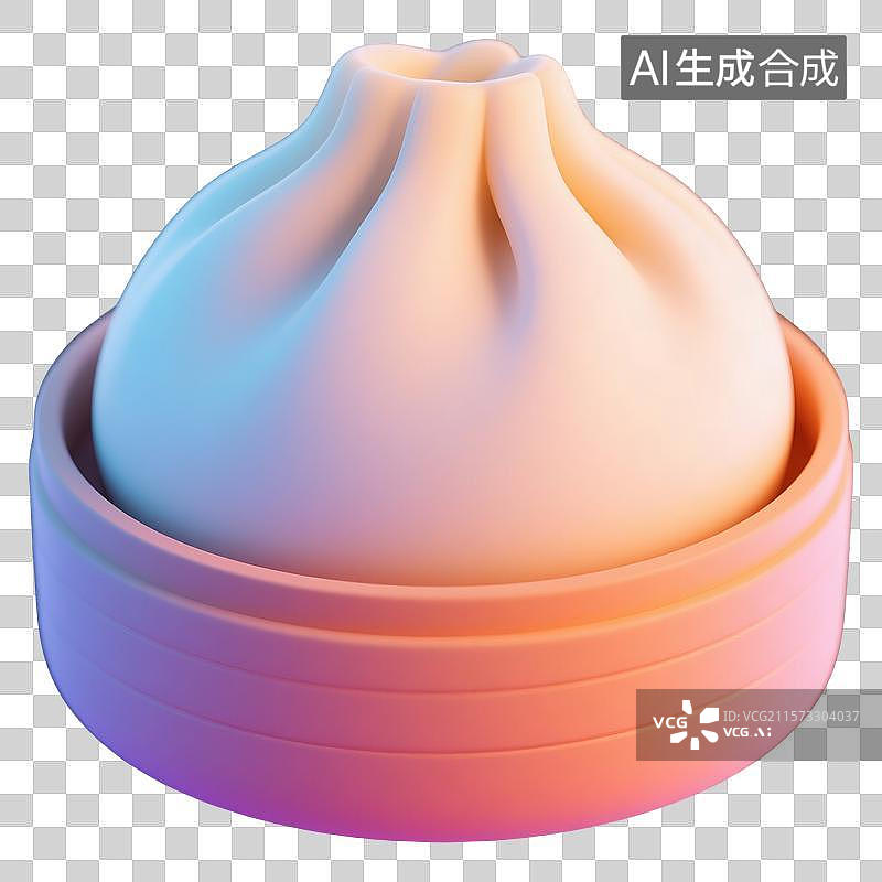【AI数字艺术】3D卡通天津狗不理或小笼包图片素材