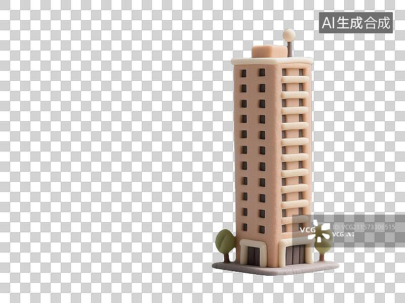【AI数字艺术】无人的微型粘土世界定格动画建筑物画面图片素材